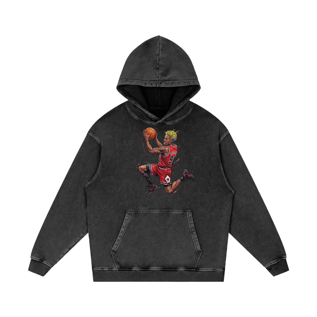 Snow Washed Loose Cotton Hoodie