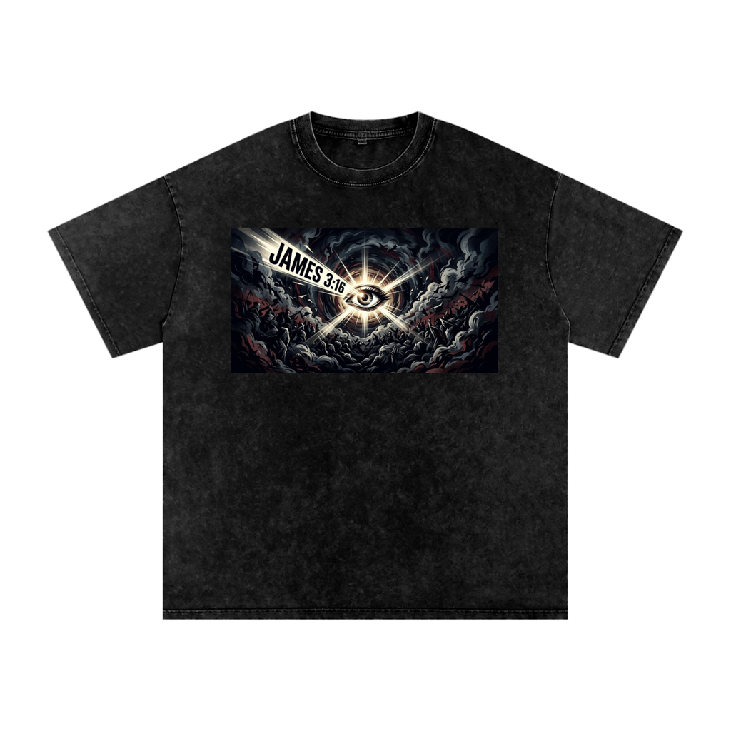 Snow Washed Oversized Cotton T-Shirt