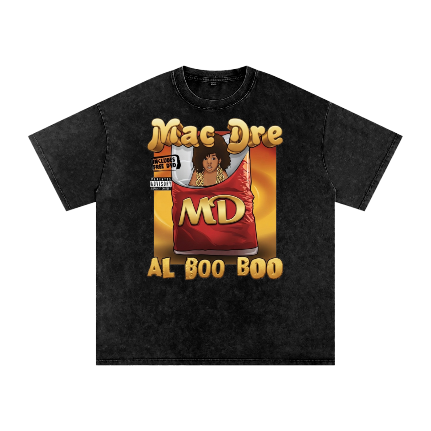 Snow Washed Oversized Cotton T-Shirt Mac Dre