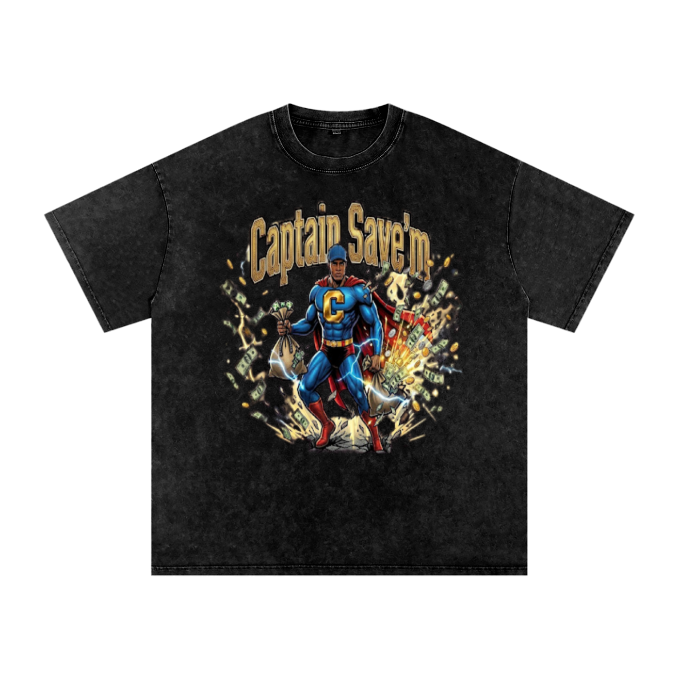Snow Washed Oversized Cotton T-Shirt