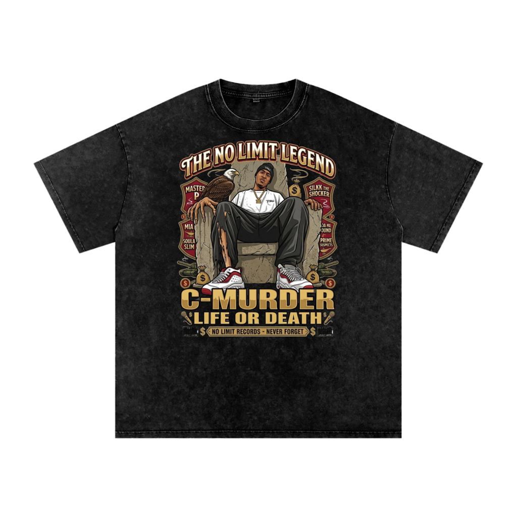 Snow Washed Oversized Cotton T-Shirt