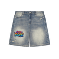 Faded Distressed Baggy Denim Shorts
