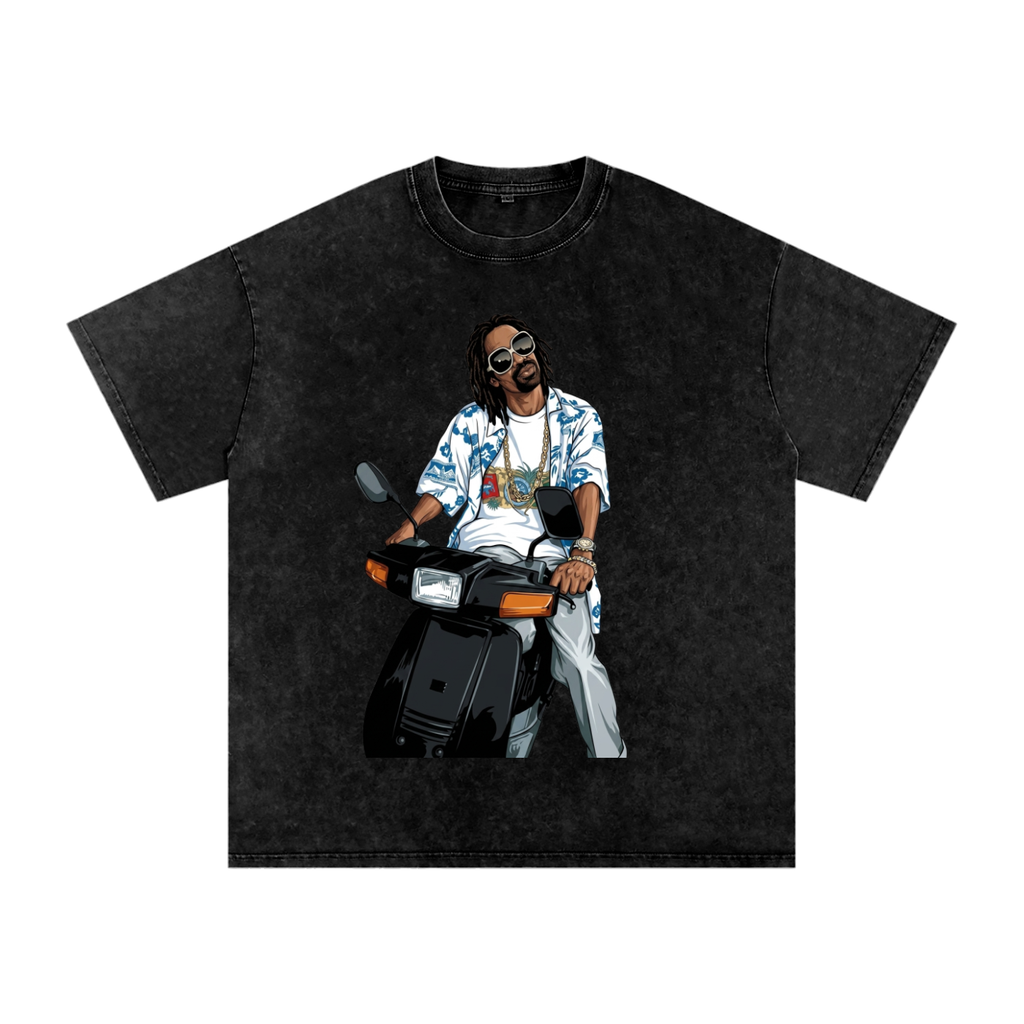 Snow Washed Oversized Cotton T-Shirt