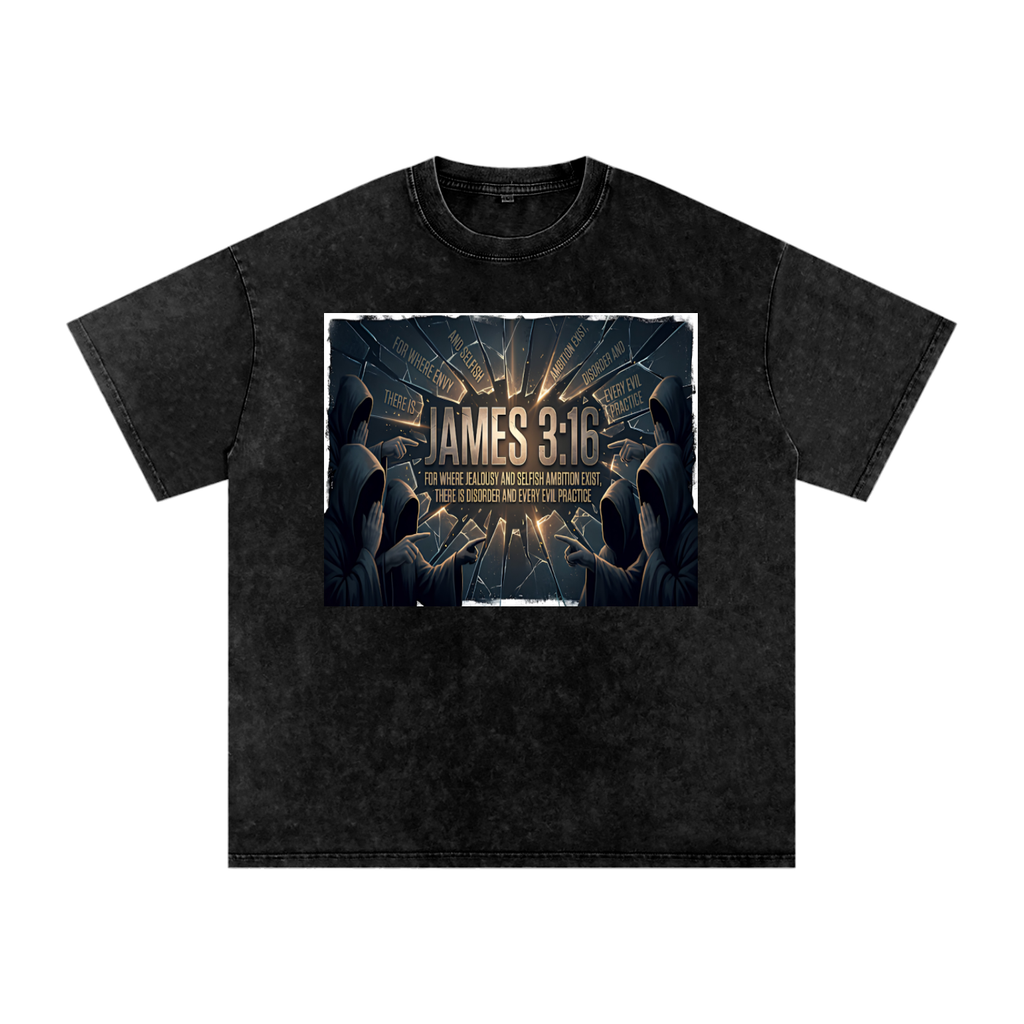 Snow Washed Oversized Cotton T-Shirt