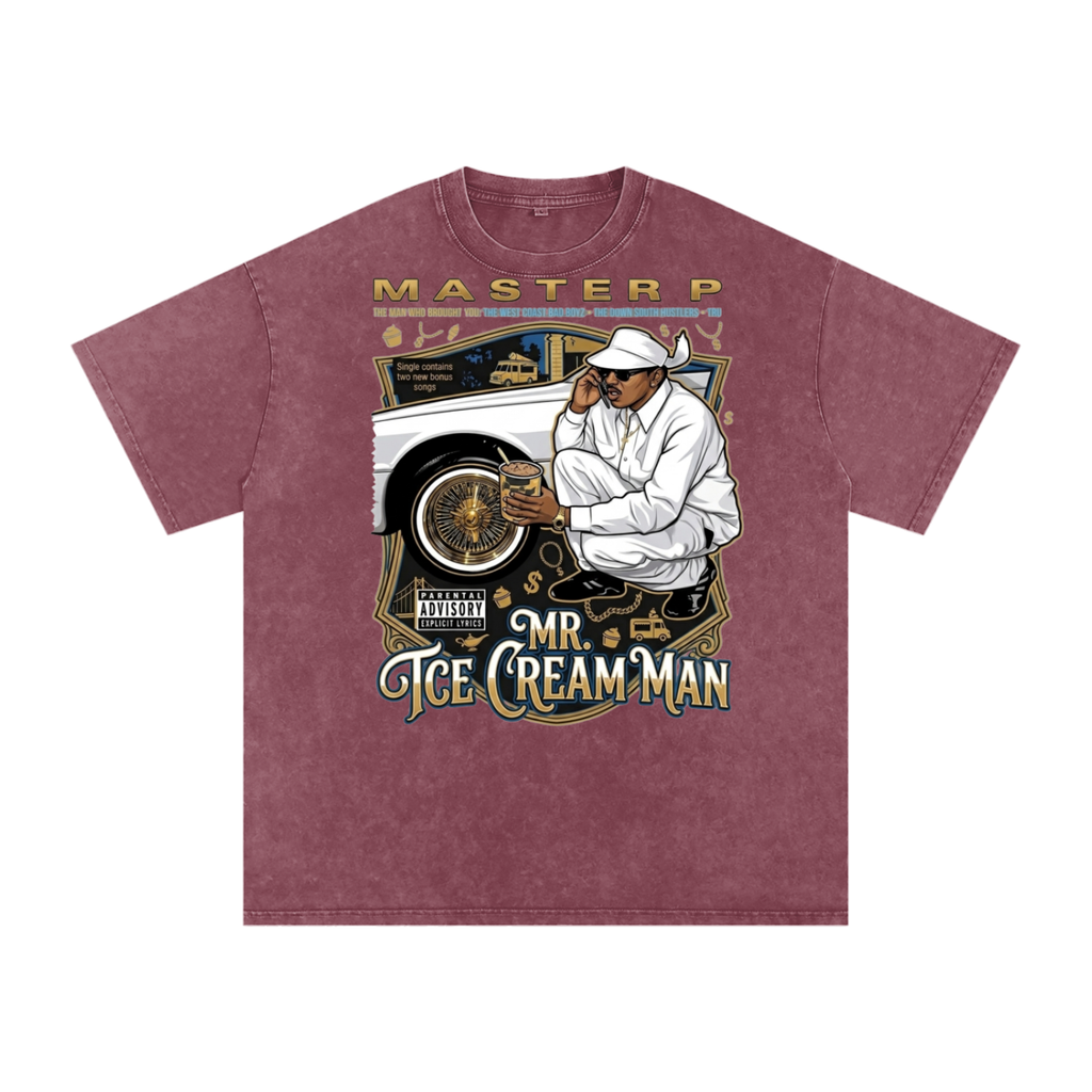 Snow Washed Oversized Cotton T-Shirt